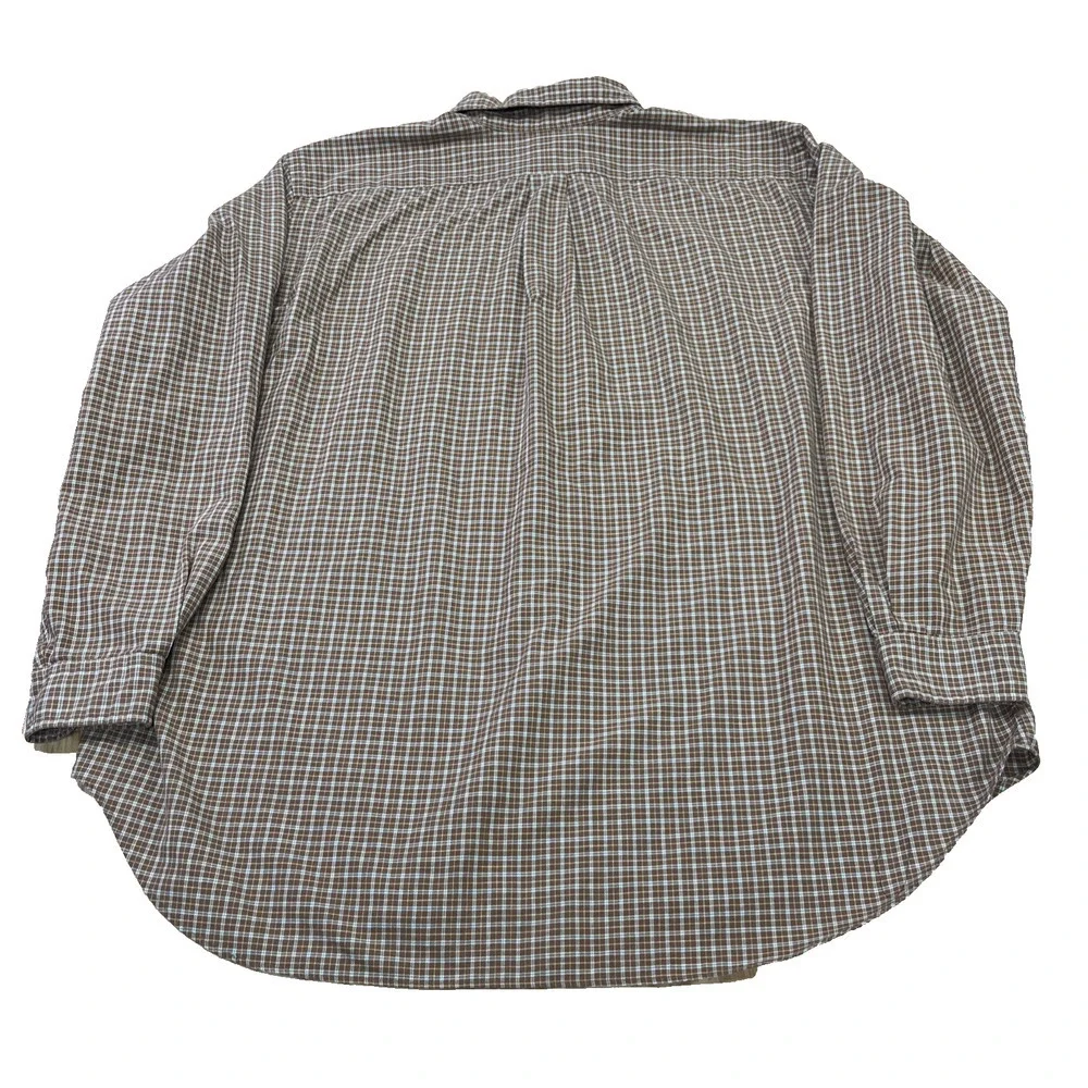 Ralph Lauren Classic Fit Button Down Shirt Men's 2XLT Brown Plaid Check Preppy - Picture 4 of 10